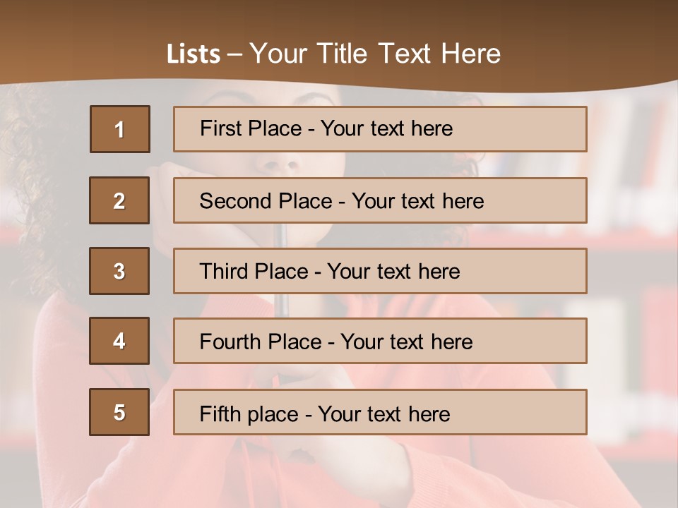 Girl Student Thinking PowerPoint Template