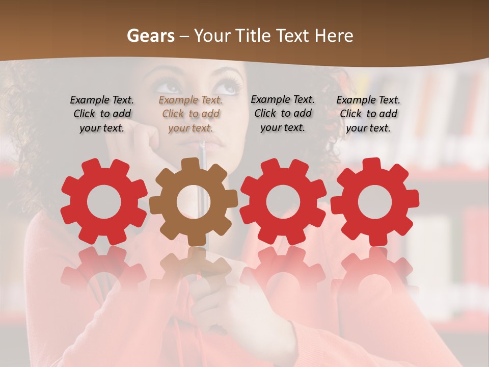 Girl Student Thinking PowerPoint Template