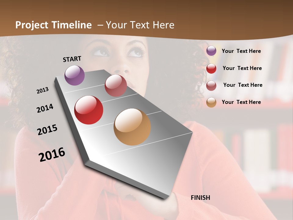 Girl Student Thinking PowerPoint Template