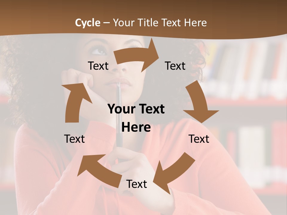 Girl Student Thinking PowerPoint Template