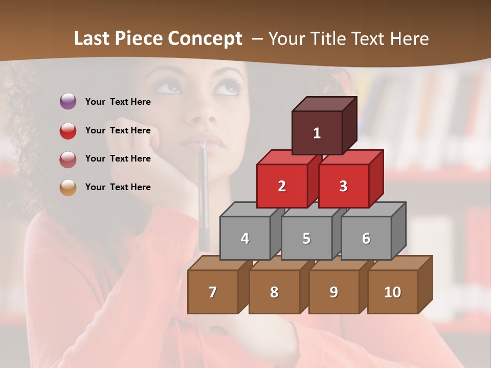 Girl Student Thinking PowerPoint Template