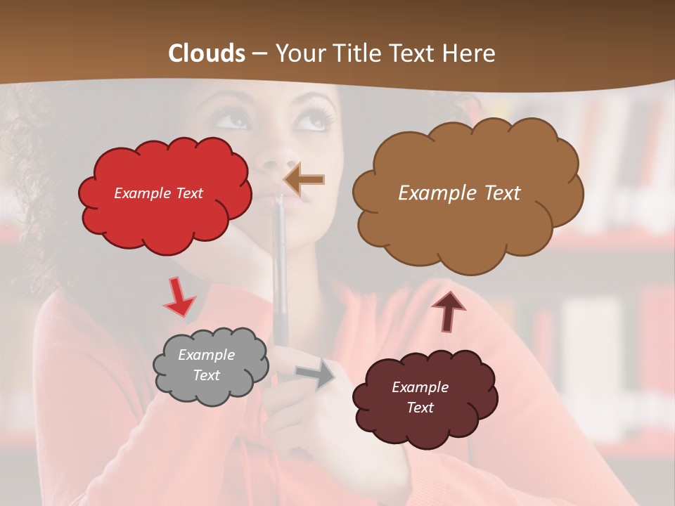 Girl Student Thinking PowerPoint Template