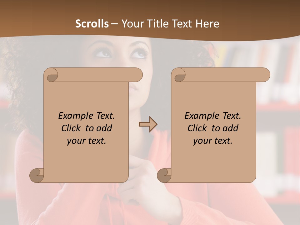 Girl Student Thinking PowerPoint Template
