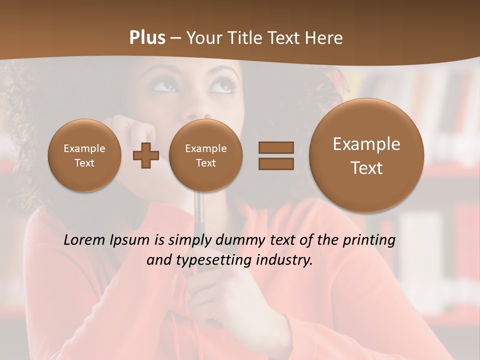 Girl Student Thinking PowerPoint Template