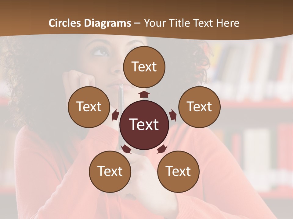 Girl Student Thinking PowerPoint Template