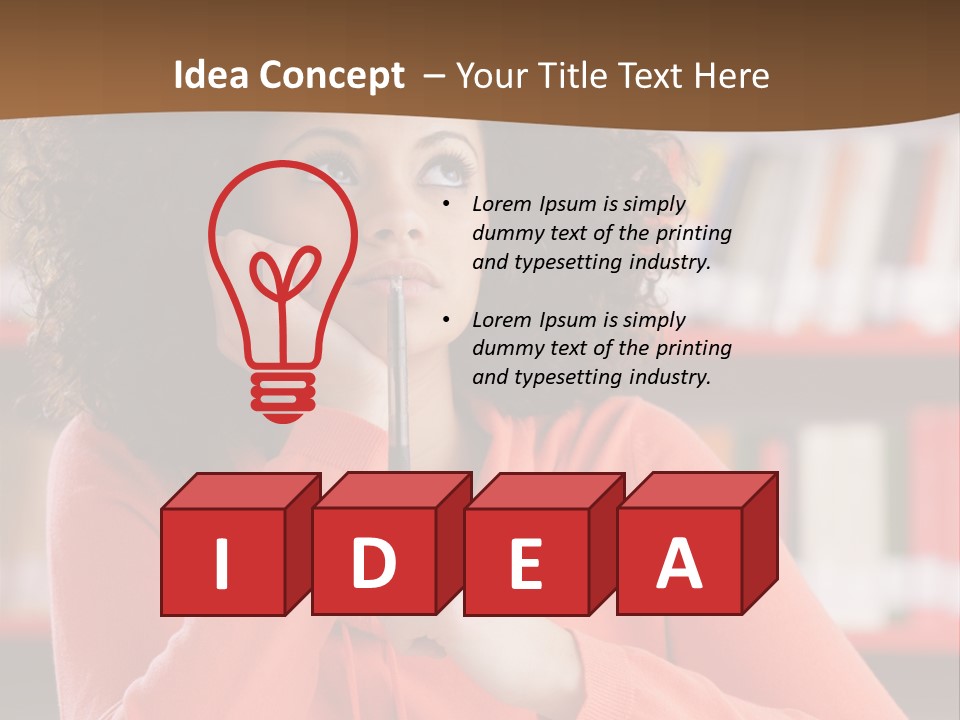 Girl Student Thinking PowerPoint Template