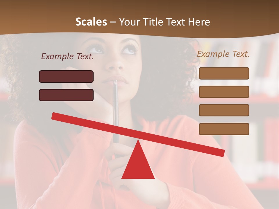 Girl Student Thinking PowerPoint Template