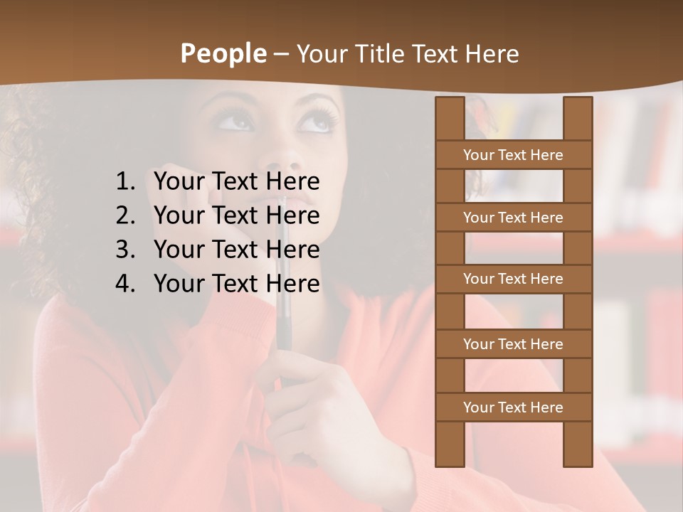 Girl Student Thinking PowerPoint Template