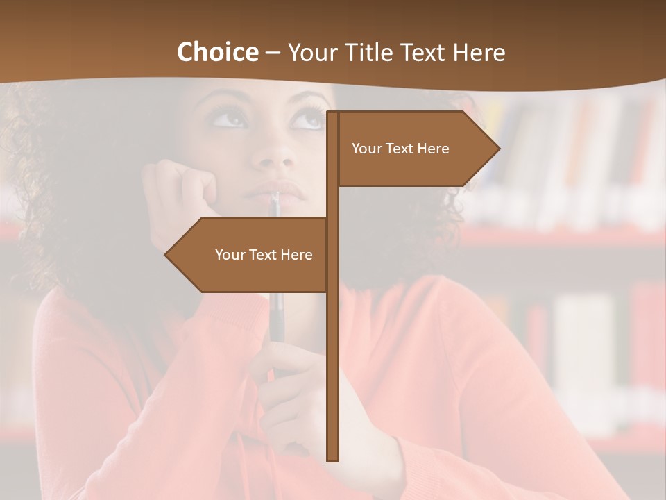 Girl Student Thinking PowerPoint Template