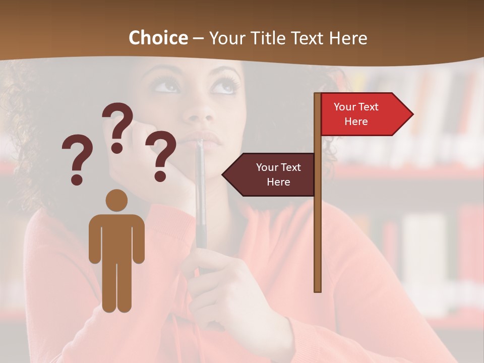 Girl Student Thinking PowerPoint Template