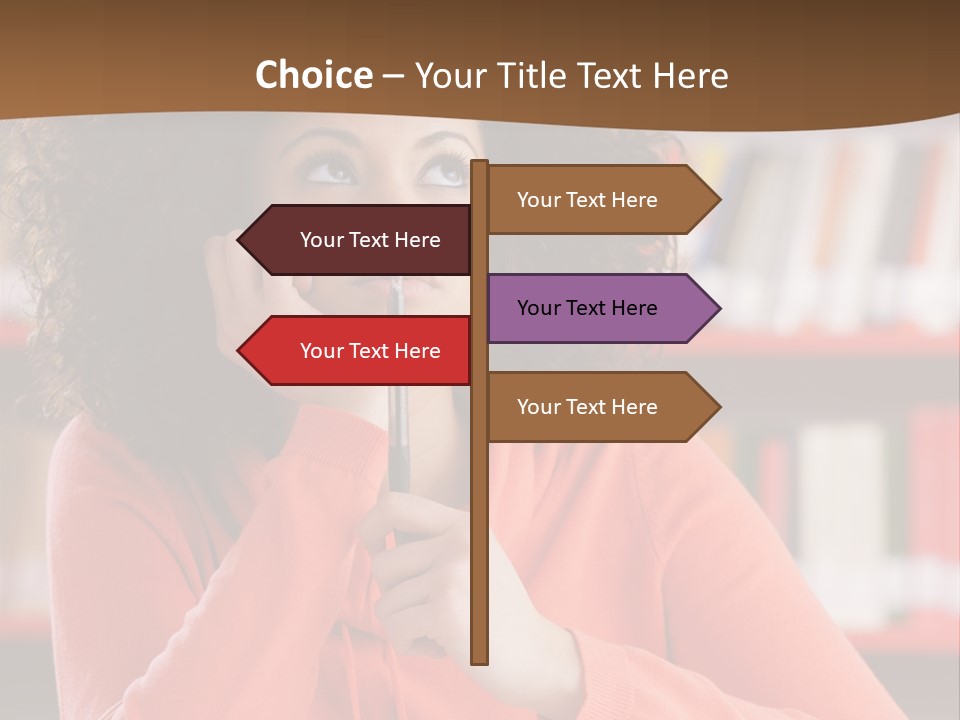 Girl Student Thinking PowerPoint Template