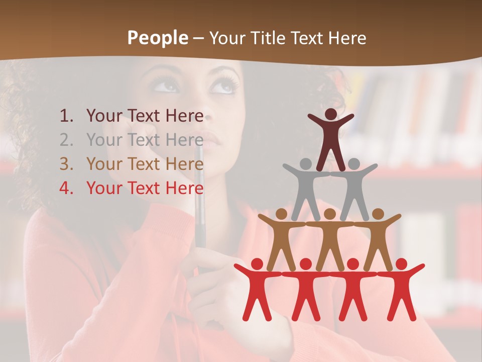 Girl Student Thinking PowerPoint Template