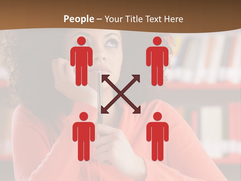 Girl Student Thinking PowerPoint Template