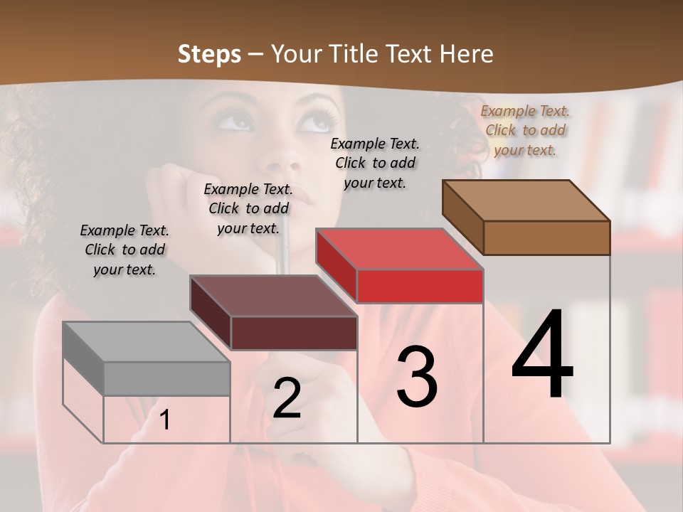 Girl Student Thinking PowerPoint Template