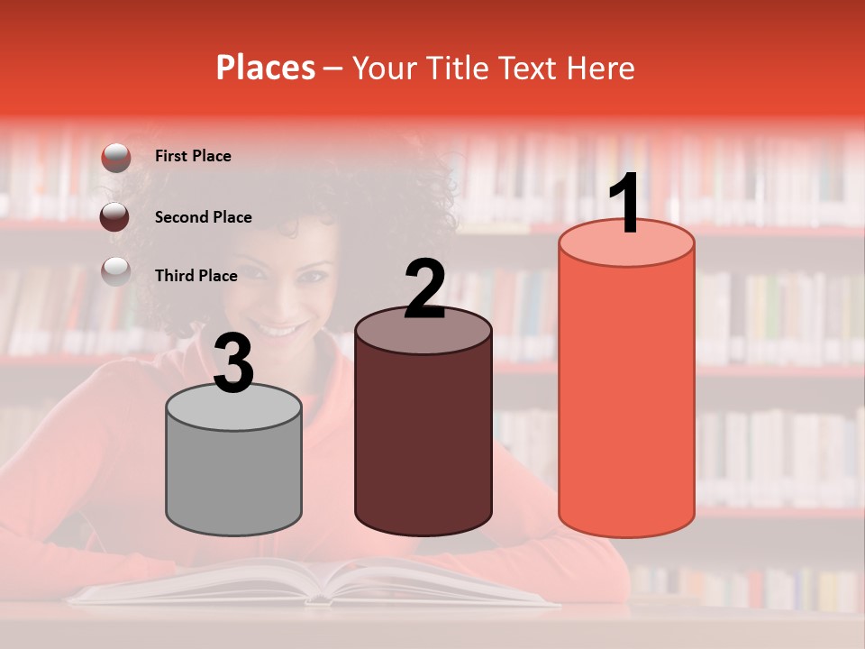 Indoors Student Curly Hair PowerPoint Template