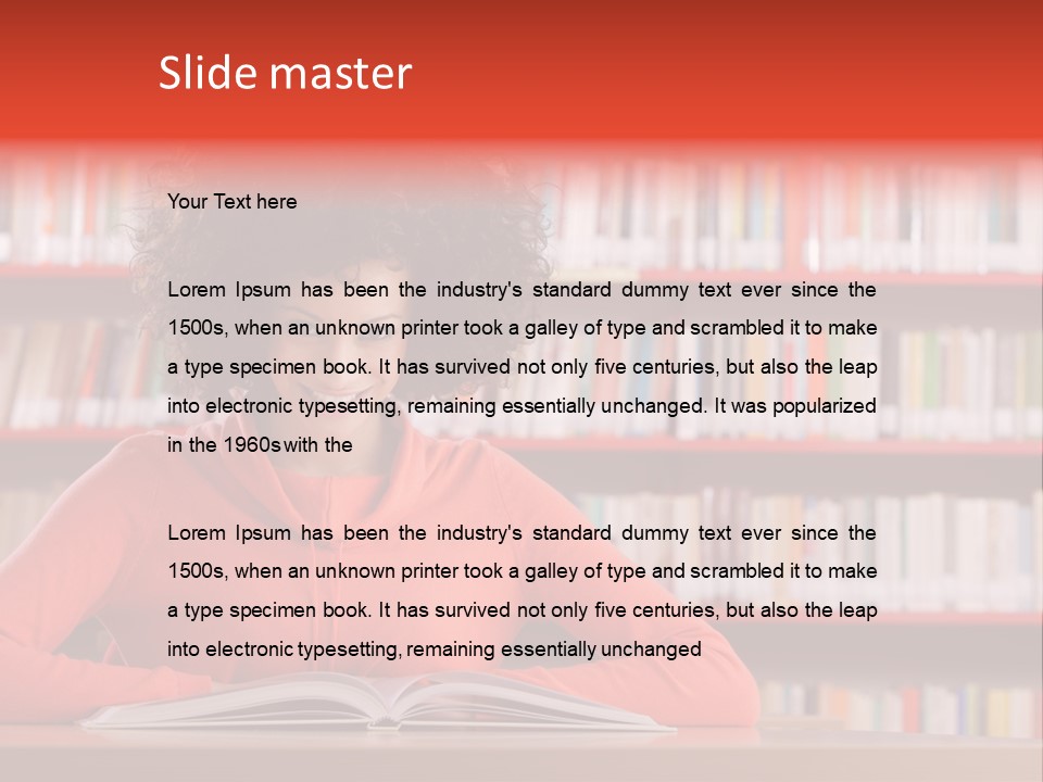 Indoors Student Curly Hair PowerPoint Template