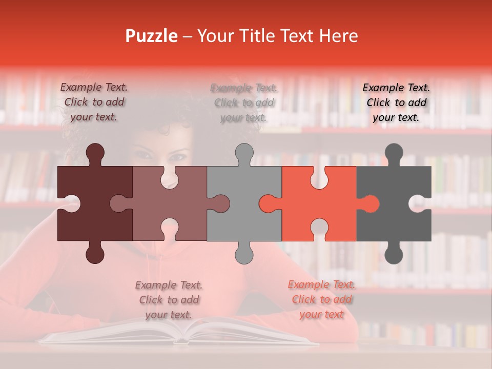 Indoors Student Curly Hair PowerPoint Template