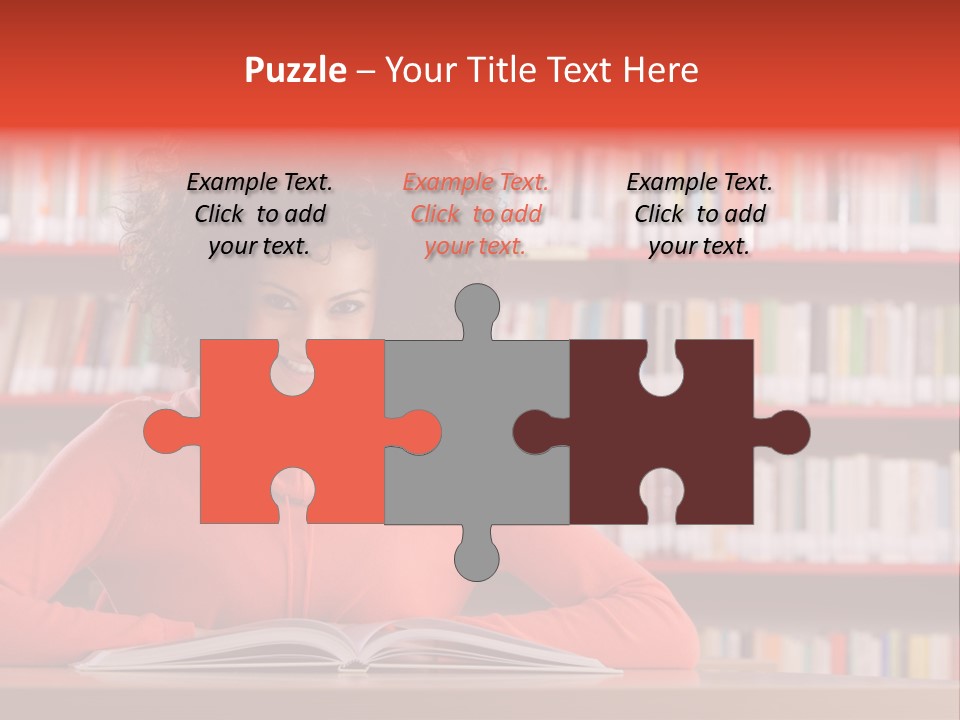 Indoors Student Curly Hair PowerPoint Template