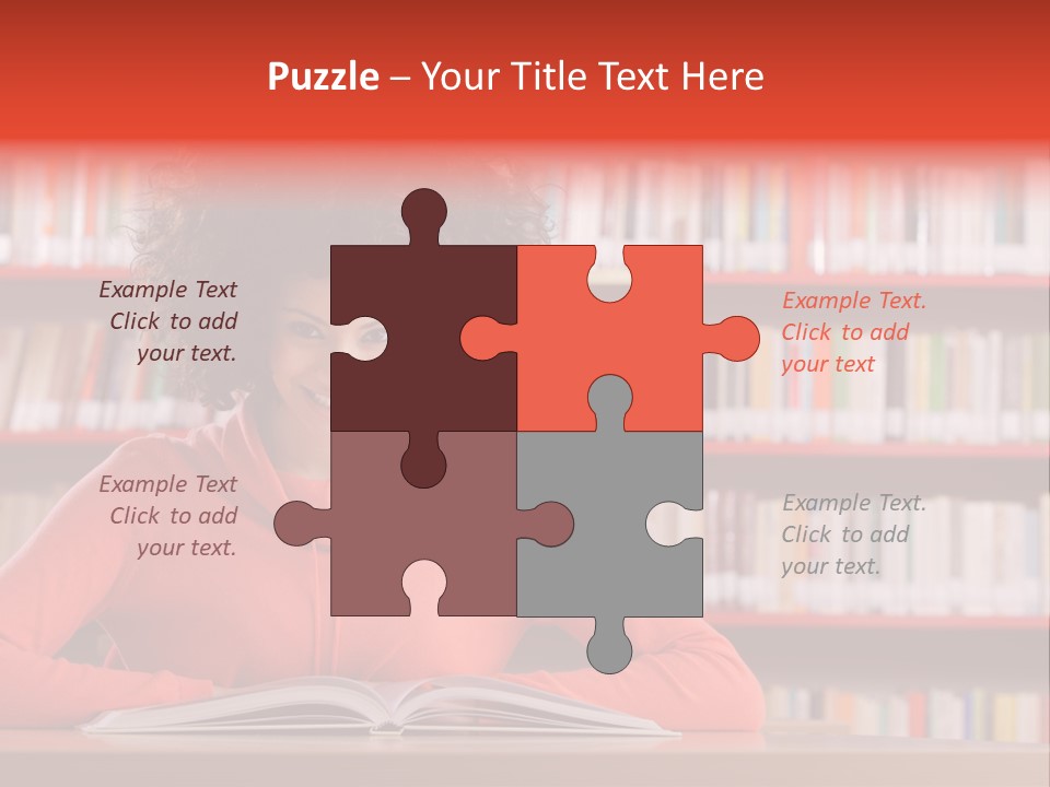 Indoors Student Curly Hair PowerPoint Template