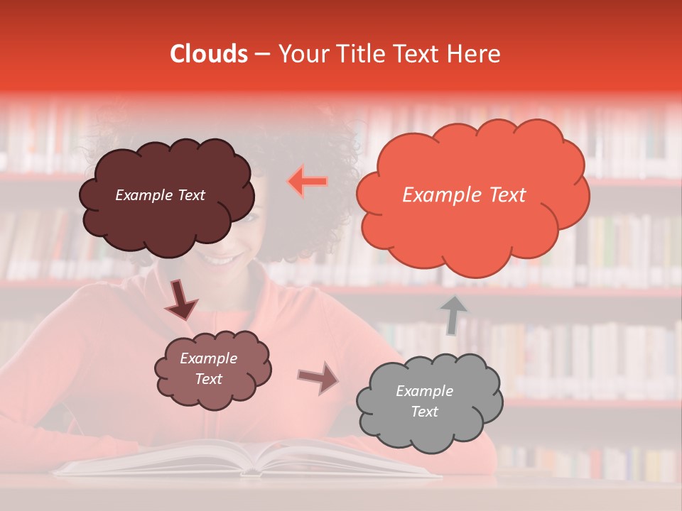 Indoors Student Curly Hair PowerPoint Template