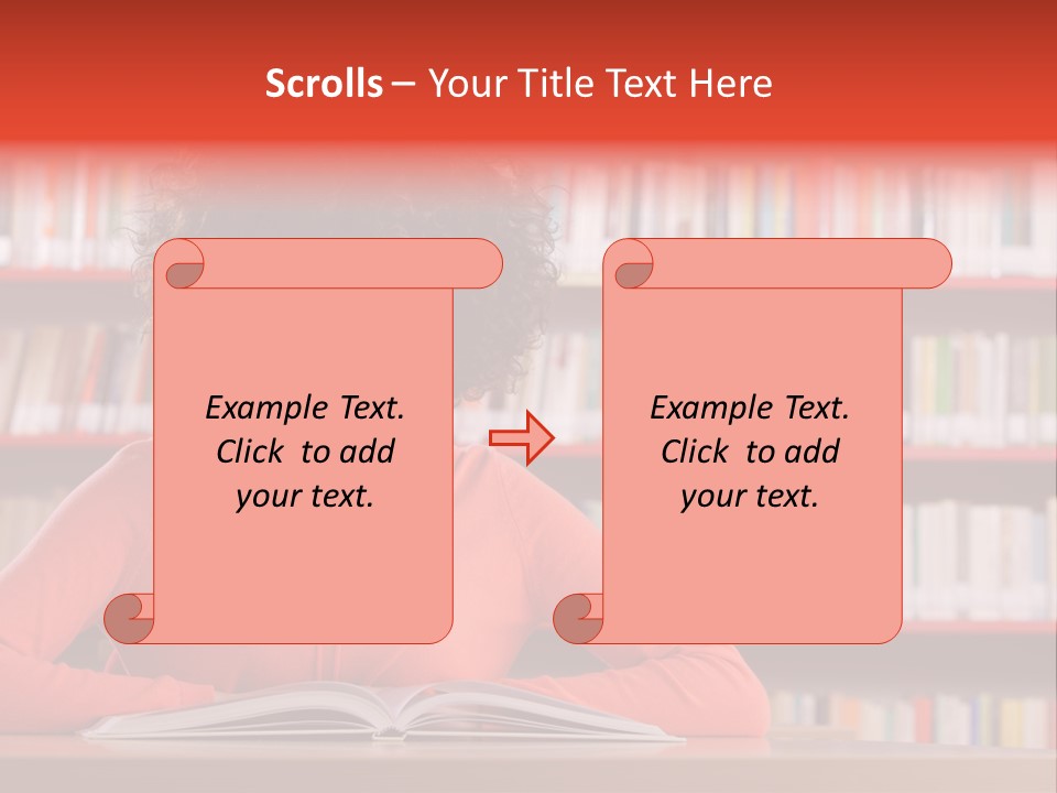 Indoors Student Curly Hair PowerPoint Template