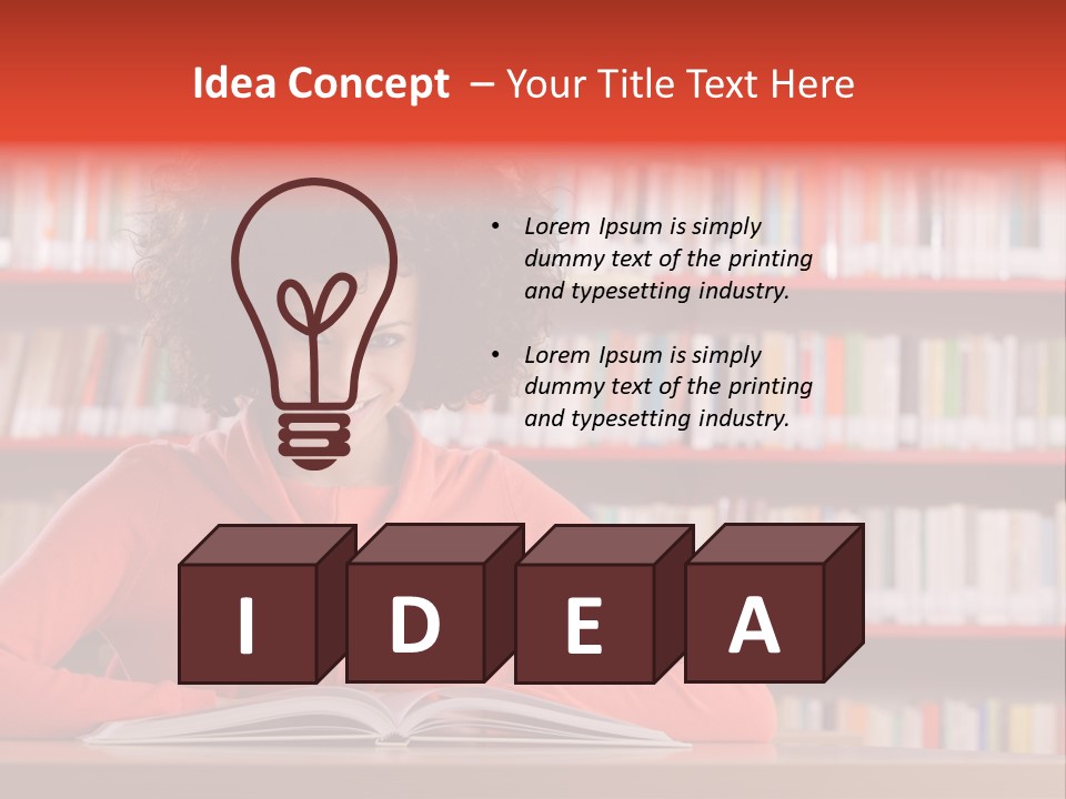 Indoors Student Curly Hair PowerPoint Template