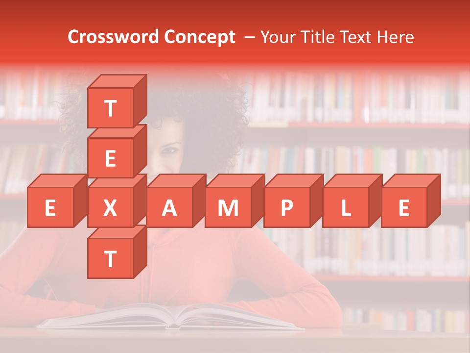 Indoors Student Curly Hair PowerPoint Template