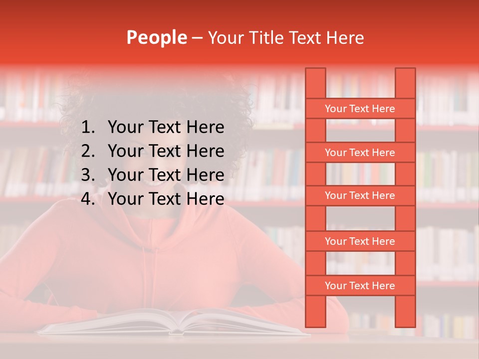 Indoors Student Curly Hair PowerPoint Template