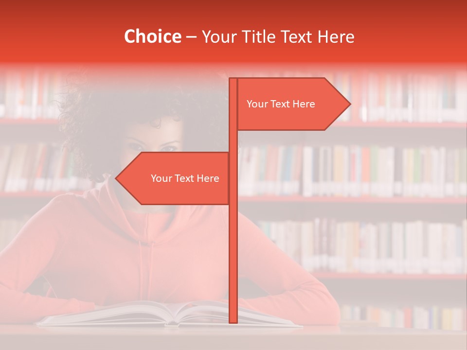 Indoors Student Curly Hair PowerPoint Template