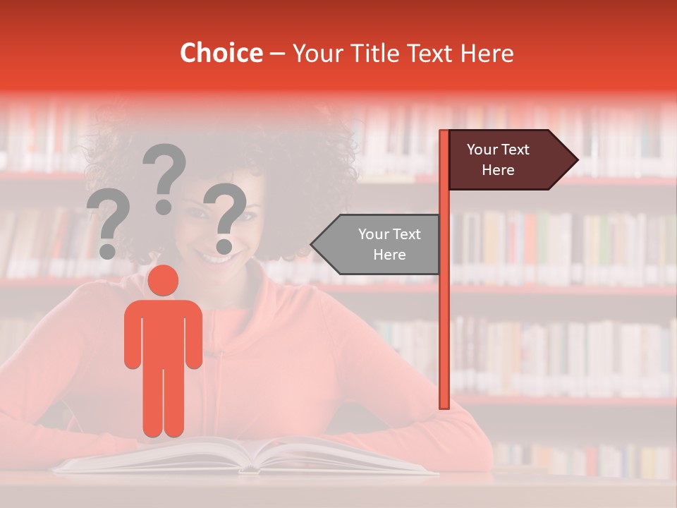 Indoors Student Curly Hair PowerPoint Template