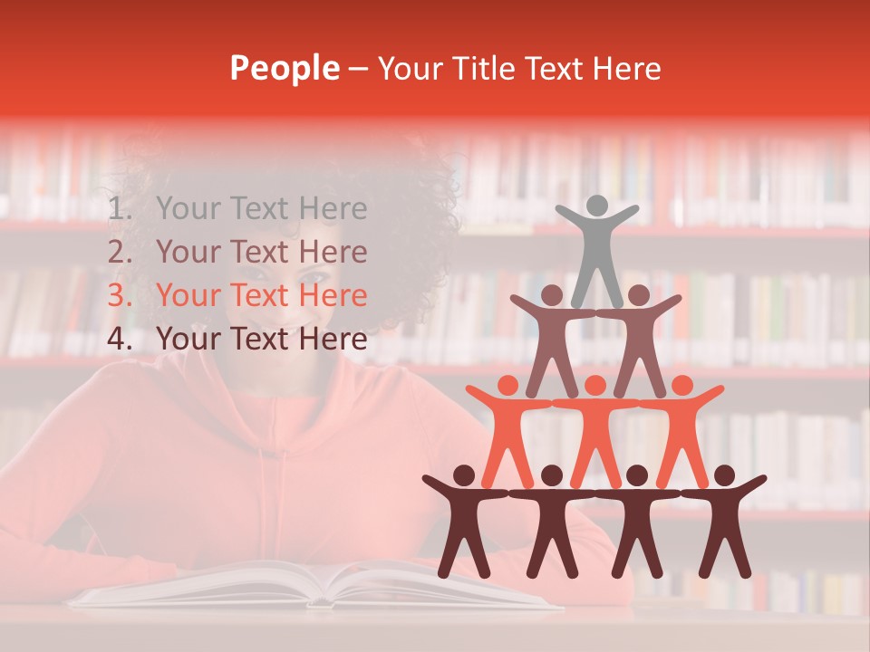 Indoors Student Curly Hair PowerPoint Template