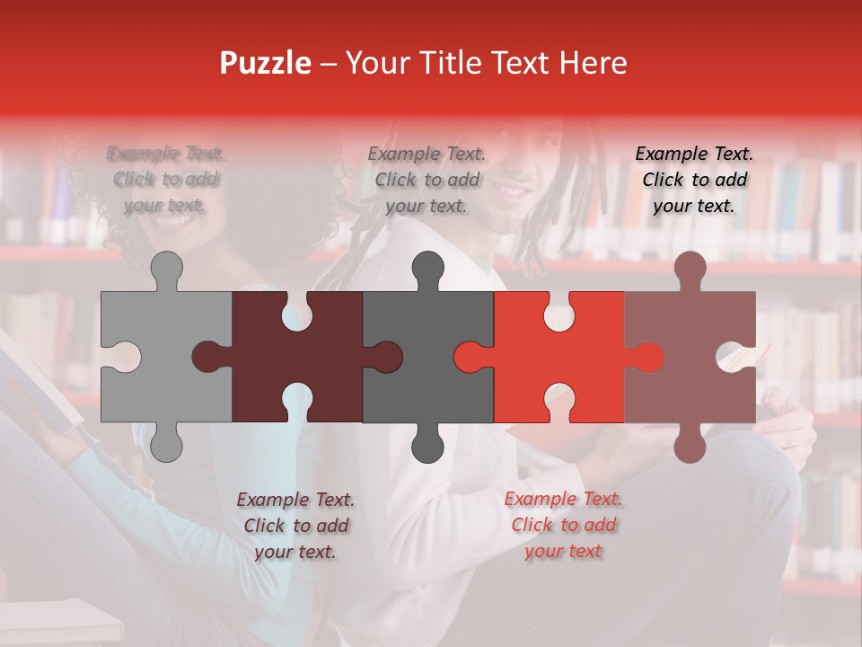 Library Male African Descent PowerPoint Template