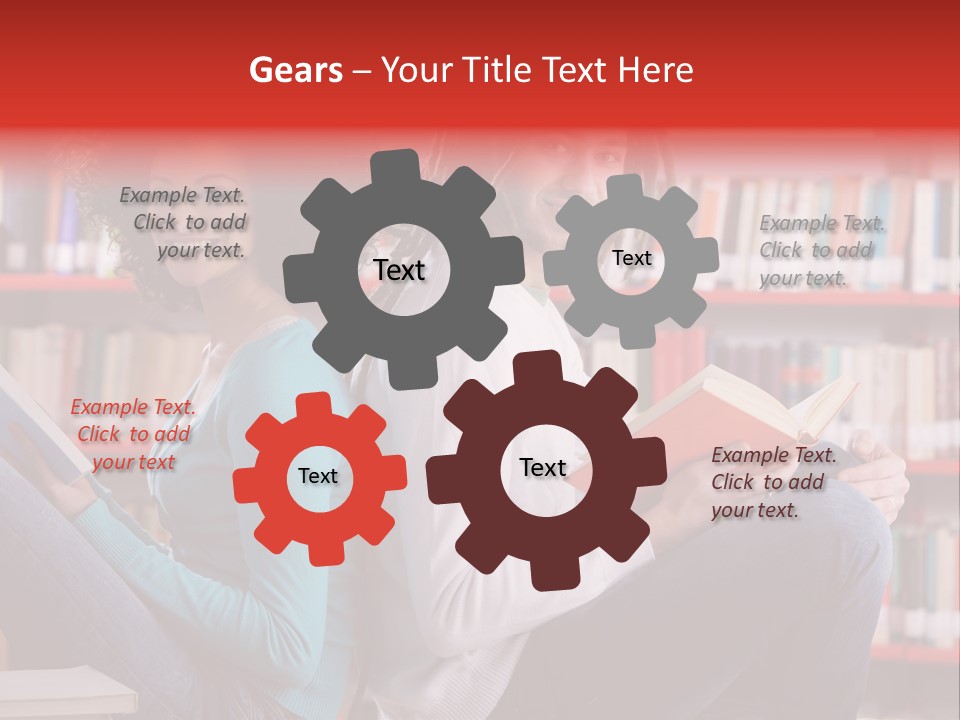 Library Male African Descent PowerPoint Template