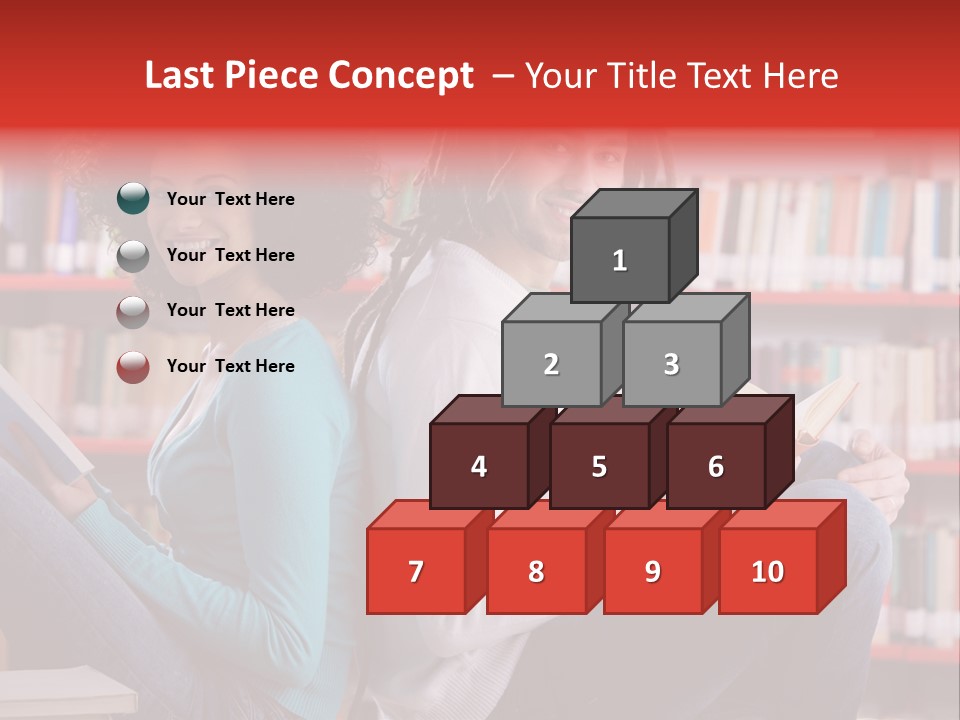Library Male African Descent PowerPoint Template