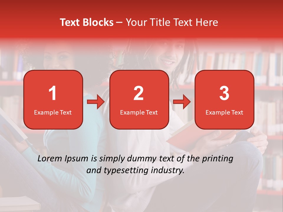 Library Male African Descent PowerPoint Template