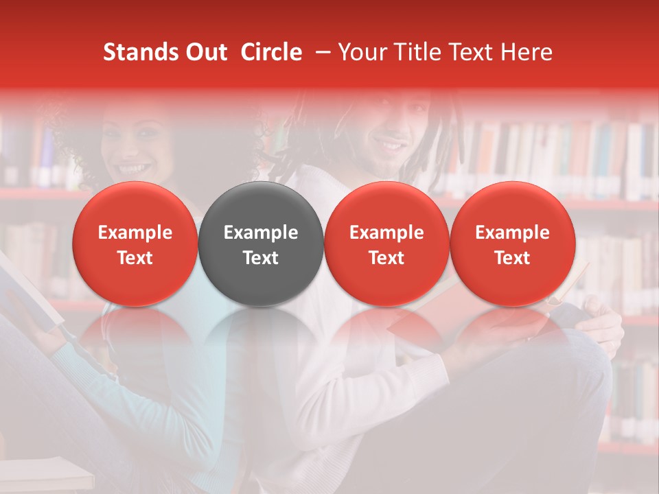 Library Male African Descent PowerPoint Template