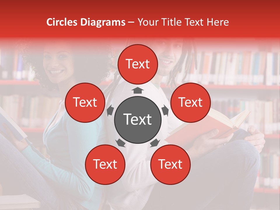 Library Male African Descent PowerPoint Template