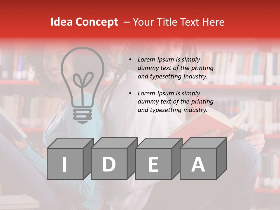 Library Male African Descent PowerPoint Template