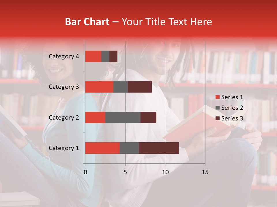 Library Male African Descent PowerPoint Template
