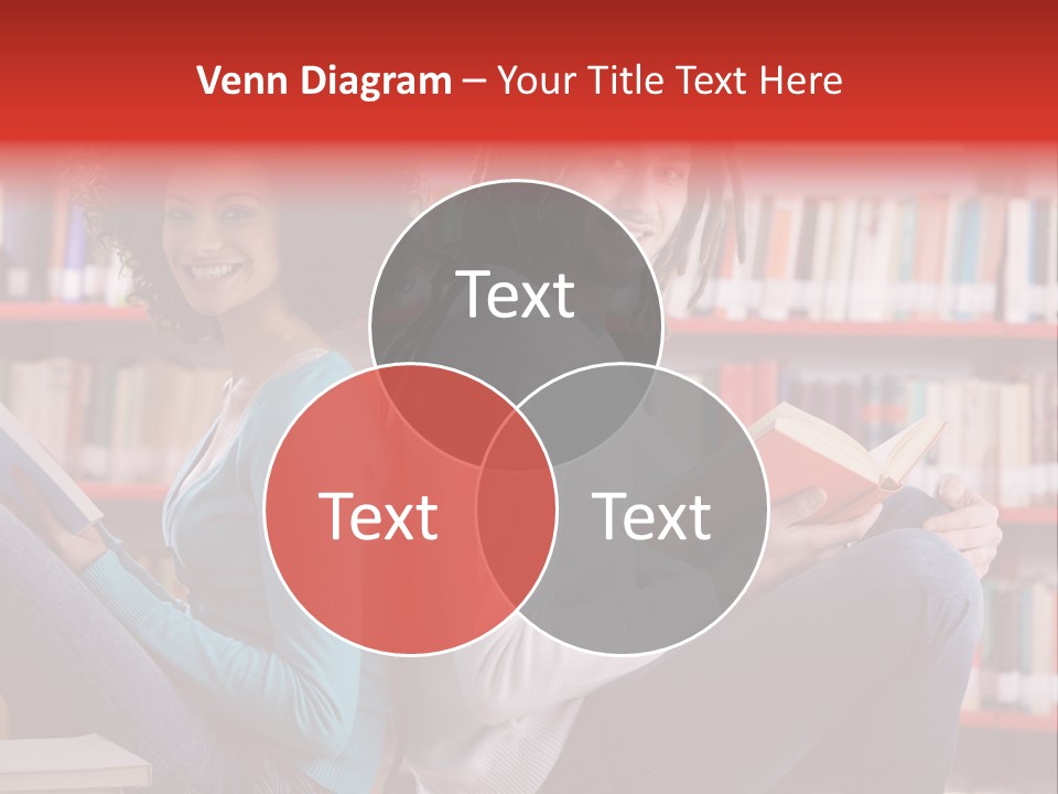 Library Male African Descent PowerPoint Template