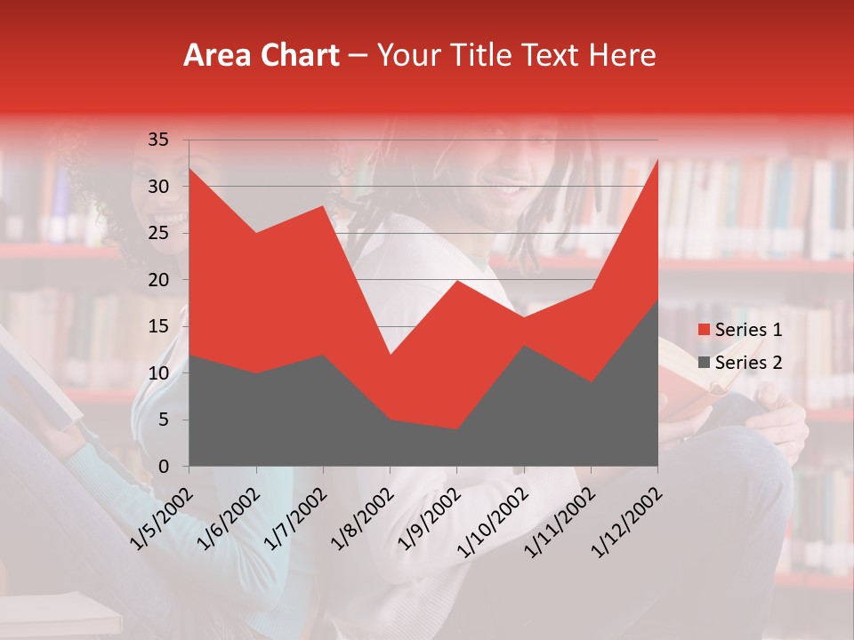 Library Male African Descent PowerPoint Template