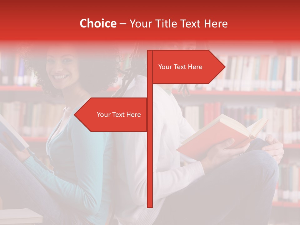 Library Male African Descent PowerPoint Template