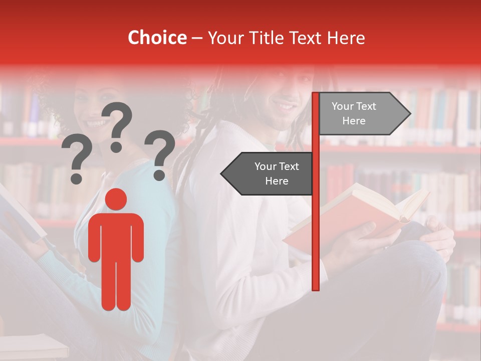 Library Male African Descent PowerPoint Template