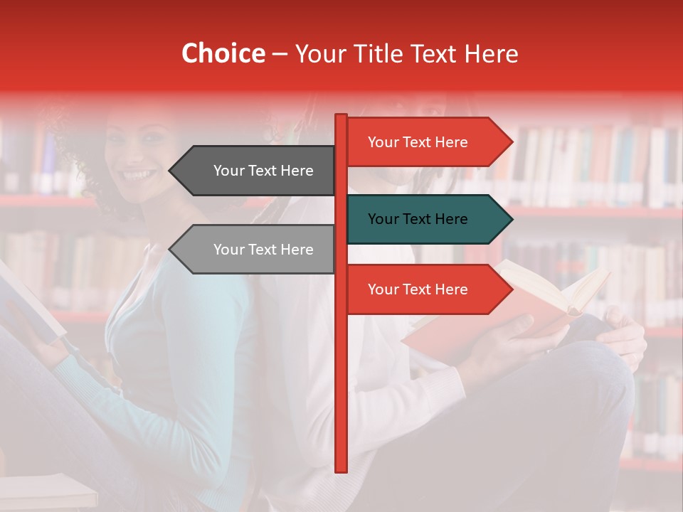 Library Male African Descent PowerPoint Template