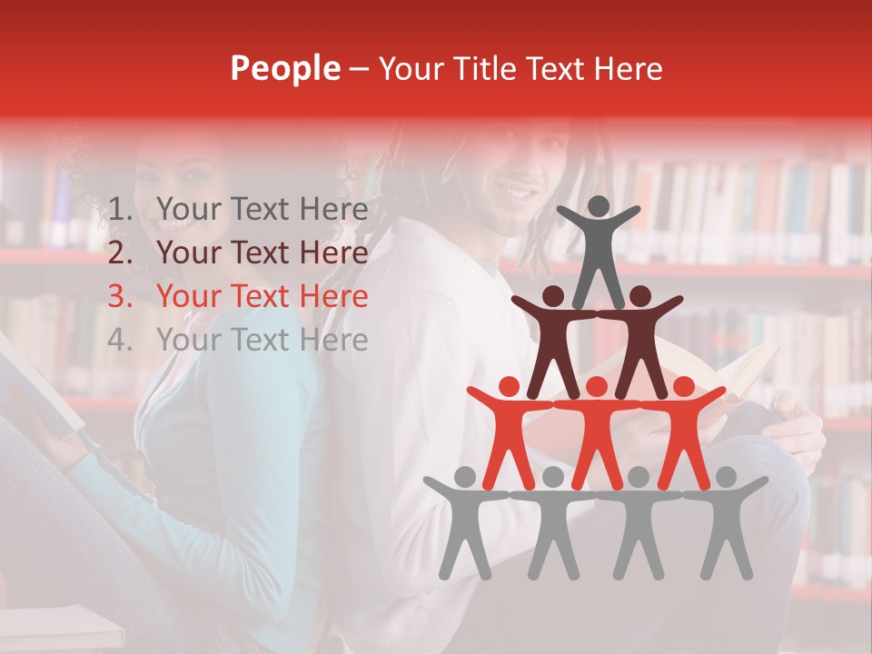 Library Male African Descent PowerPoint Template