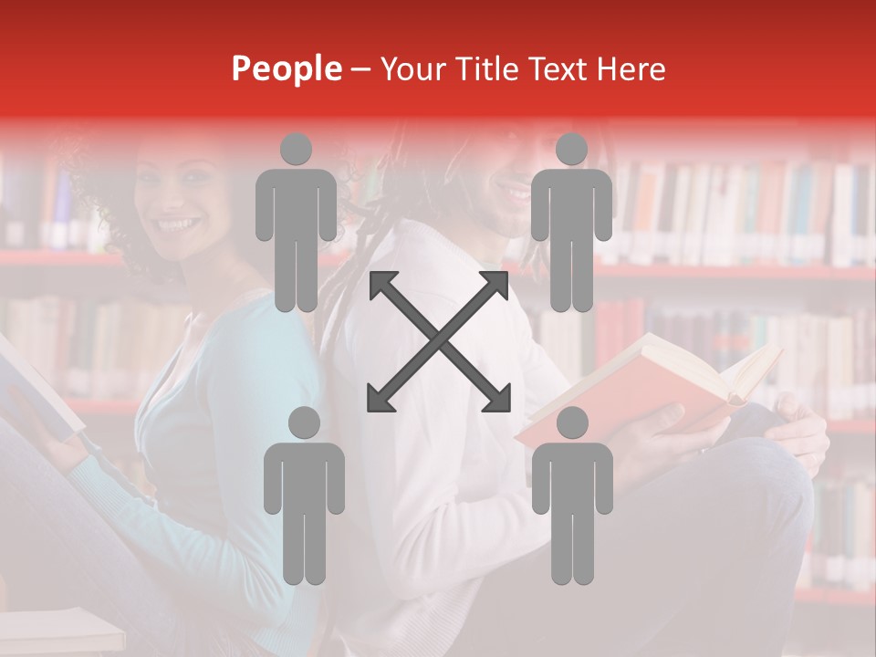 Library Male African Descent PowerPoint Template