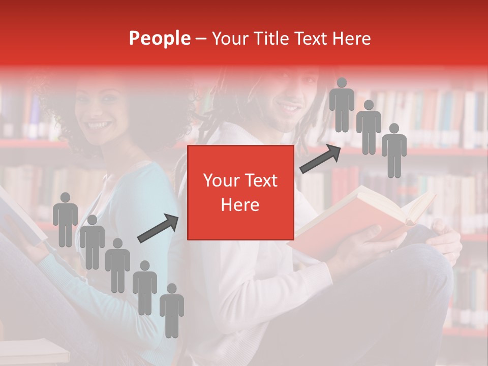 Library Male African Descent PowerPoint Template