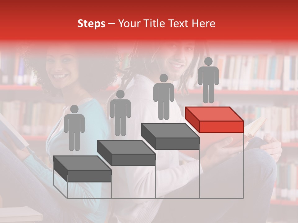 Library Male African Descent PowerPoint Template