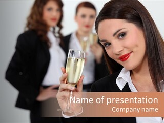 Drink Female Happiness PowerPoint Template