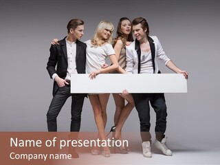 Dress Teen Blue PowerPoint Template